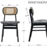 set of 4, wood, kitchen chairs, PU leather upholstered Rattan Image 2
