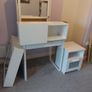 White desk / dressing table  / bedside lockers / mirrored cabinet. Image 2