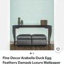 Arabella Duck Egg Bue Damask Wallpaper Image 5