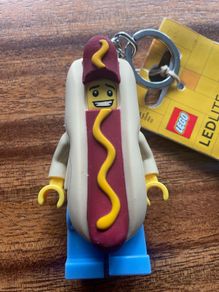 LEGO Keychain Flashlight Hot Dog Man new
