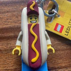 LEGO Keychain Flashlight Hot Dog Man new