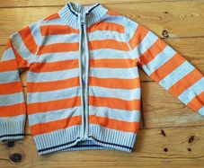Age 4-5 Orange and Grey Cardigan