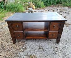 Solid wood tv console coffee table