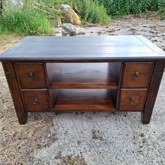 Solid wood tv console coffee table