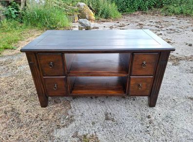 Solid wood tv console coffee table