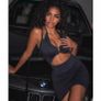 Black dress with a neckline Image 3