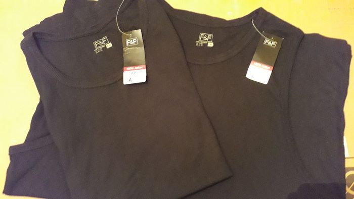 F&F Men's Black Vests / Tank Tops -  Set of THREE in Size XXL (Brand New & Tagged)