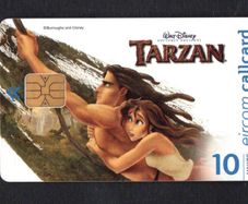 1999 Ireland 10 unit Tarzan and Jane (Axalto/Gemalto (Gemplus) AX01 ship) Call Card Used. Telecom Eireann card number 1259