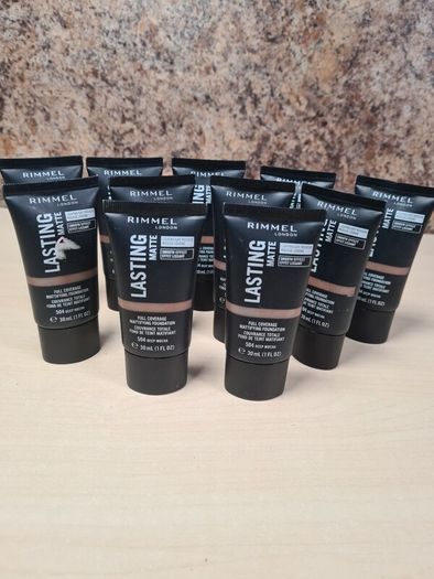 Rimmel London Lasting Matte Foundation 504 Deep Mocha 30ml X 11 Brand New Unused.