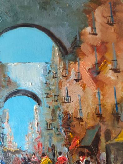 Oil painting Vecchia Napoli, N. Amoroso