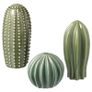 Decoration Set of 3 Green Ceramic Cacti Image 3
