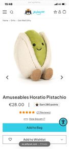 New JELLYCAT Amuseables Horatio Pistachio