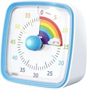 Yunbaoit Visual Timer for Kids & Adults, 60 Minute Rainbow Countdown Timer with Silent Flash Function, Time Management Tool for Classroom, Home, Kitchen, Office