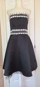 Heart & Soul Black & White Strapless Occasion Dress UK 12