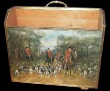 Vintage 'Hunting Scene' Magazine Rack
