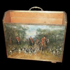 Vintage 'Hunting Scene' Magazine Rack