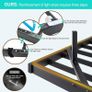King Bed Frame with LED Lights & USB Charging Station,150x200 cm Metal Platform Kingsize Bed Frame with 5ft Upholstered Headboard Storage,Heavy Duty Metal Slats, Dark Grey Image 8