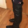 Vintage Long LEATHER Boots     /   Over-The-Knee Leather Flats Image 3