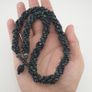 Vintage Multi Strands Striped Glass Beads Necklace Black& Green White Tribal African Trade Style Image 4