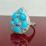 Silver Sleeping Beauty Turquoise & Tanzanite Statement Ring Image 7