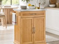 main image for ad Bamboo Kitchen Trolley with Stainless Steel Top
