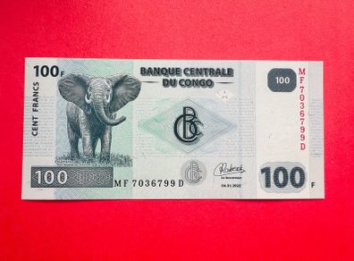 Congo. Democratic  Republic  100. Francs.  2022  Pick  98b. UNCIRCULATED