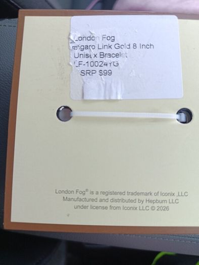 London Fog Gold link 8 inch Unisex Bracelet