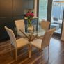 4 Beige Upholstered Dining Chairs Image 2