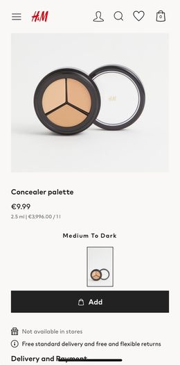 H&M Concealer Palette