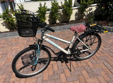 bike with basket lock & lights
