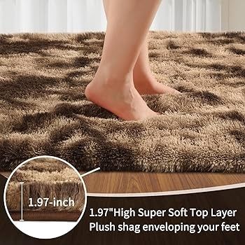 Lemon Rugs Living Room 160x230cm, Coffee Area Rugs for Bedroom, Washable Anti Slip Extra Large Shaggy Soft Rug Fluffy Modern Floor Carpets Mat Beside Carpet for Kids Living Room