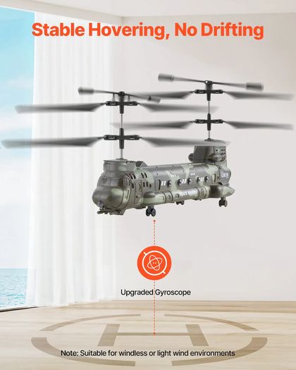 Helicopter, 2.4GHz Military Remote Control Helicopter, 3.5 Channel RC Airplane for Kid, 20 Mins Flight Time, One-Key Takeoff/Landing & LED Lights, Flying Plane Toys for Kids Ages 8 and up