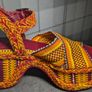 CHLOE yellow orange red cotton MERIL 110 Platform Sandals Image 5
