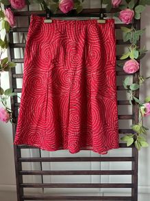 skirt red inverted pleat skirt size 40(12) cotton skirt
