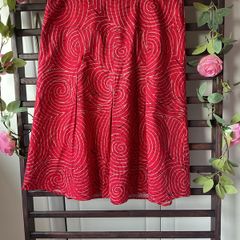 skirt red inverted pleat skirt size 40(12) cotton skirt