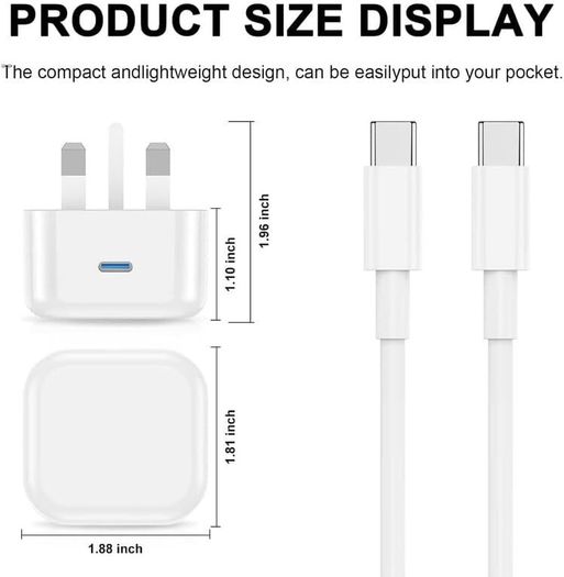 Fast Charger USB C for iPhone 17 16 15 Charger 40W 1M Apple Type C to C Charging Cable and Plug UK USBC Power Adapter Fast Charge for New i Phone Air/17 Pro Max/16e/16 Plus/16 Pro Max,Lead and Head