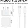 Fast Charger USB C for iPhone 17 16 15 Charger 40W 1M Apple Type C to C Charging Cable and Plug UK USBC Power Adapter Fast Charge for New i Phone Air/17 Pro Max/16e/16 Plus/16 Pro Max,Lead and Head Image 5