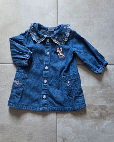 0-3m, Minnie Mouse Soft Denim Dress