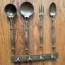 French vintage solid brass and wooden kitchen utensils Image 4