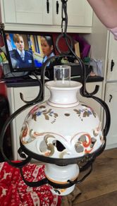 Vintage Porcelain Oil Lamp Effect Ceiling Light