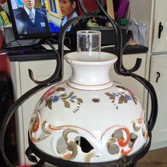 Vintage Porcelain Oil Lamp Effect Ceiling Light