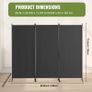 Room Divider, 3 Panel Room Dividers and Folding Privacy Screens, Fabric Partition Room Dividers for Office, Bedroom, Dining Room, Study, Freestanding, Gray Image 7