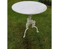 Marble Topped Table Cast Iron Base Style H H292