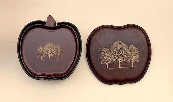 Vintage Japanese Apple-shaped Coaster Set 1970s