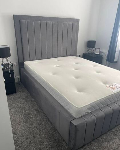 Double Bed Frame Optional Gaslift Ottoman Storage - Storage Bed- Upholstered Bed- Bed on Sale- Mattres