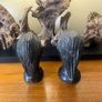 Antique Pair Ebony Tribal Heads Image 4