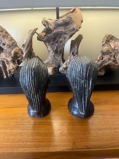 Antique Pair Ebony Tribal Heads