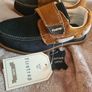 boys navy/tan suede shoes Image 5