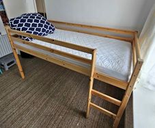 As New - Lovely Sturdy Single Wooden Mid Sleeper Bed Frame - Can Deliver