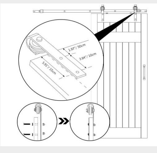 2 set of 6.6FT Sliding Rail Barn Door Hardware Kit, 200cm